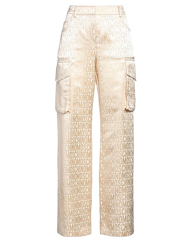 MOSCHINO Casual trouser Cream 52% Viscose, 48% Cotton