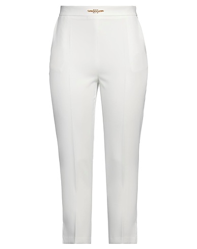 ELISABETTA FRANCHI 캐주얼 바지 화이트 100% 폴리에스테르