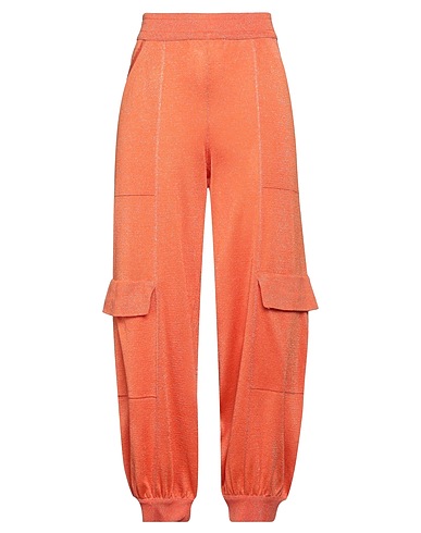CIRCUS HOTEL Casual trouser Orange 55% Viscose, 25% Polyamide, 13% Metal, 7% Polyester