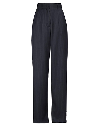ERIKA CAVALLINI Casual trouser Navy blue 100% Silk, Virgin Wool