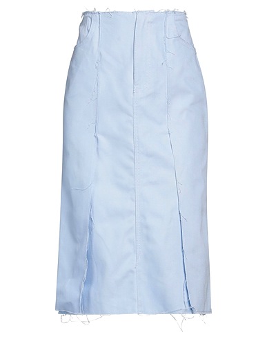 RAF SIMONS Midi skirt Light blue 100% Cotton