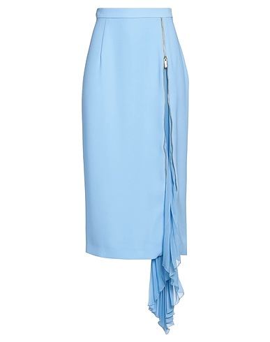 ZUHAIR MURAD Gonna midi Celeste 100% Poliestere, Seta, Cristallo