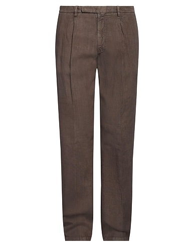 BOGLIOLI Casual trouser Dark brown 100% Linen