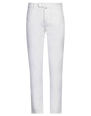 INCOTEX Casual trouser White 74% Cotton, 25% Linen, 1% Elastane