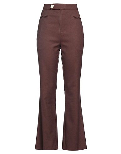 ISABELLE BLANCHE Paris Casual pants Brown 65% Polyester, 24% Viscose, 8% Wool, 3% Elastane