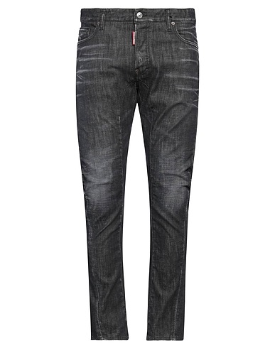 DSQUARED2 Denim trousers Black 98% Cotton, 2% Elastane, Cow leather