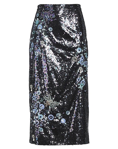 ERDEM Midi skirt Navy blue 100% Polyamide, Polyethylene