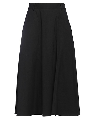 PUROTATTO Gonna midi Nero 60% Viscosa, 38% Poliestere, 2% Elastan