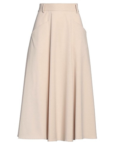 PUROTATTO Midi skirt Beige 60% Viscose, 38% Polyester, 2% Elastane