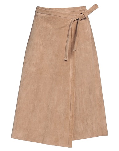 STOULS Gonna midi Khaki 100% Pelle di agnello