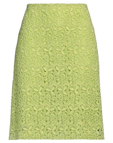 PIECES UNIQUES Midi skirt Lime green 100% Cotton