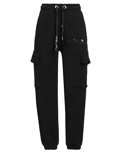 M.C.U. MARCO CASSESE UNION Casual pants Black 100% Cotton, Swarovski® Crystal