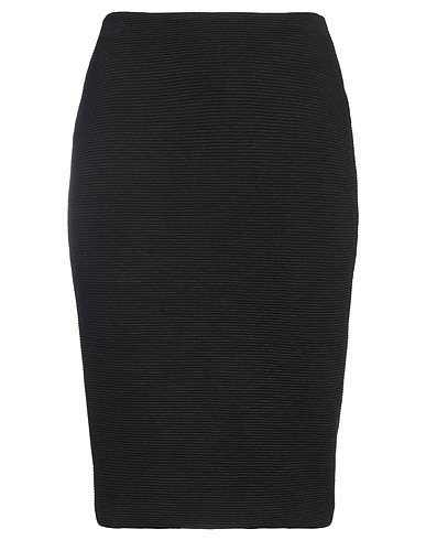 EMPORIO ARMANI Midi skirt Black 80% Polyester, 18% Viscose, 2% Elastane
