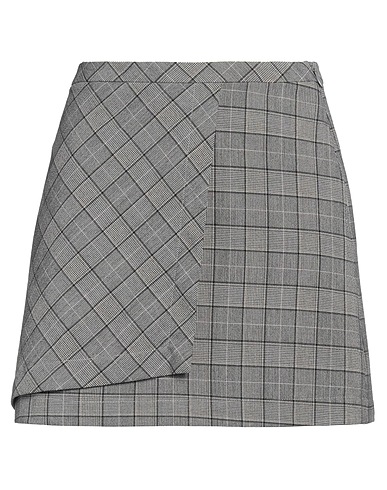 GANNI Mini skirt Grey 61% Polyester, 25% Viscose, 10% Wool, 4% Elastane
