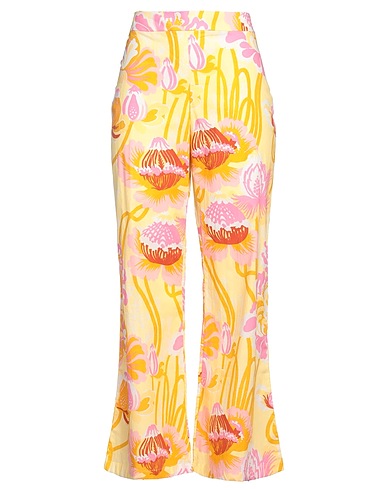EMPORIO SIRENUSE Casual trouser Yellow 100% Cotton