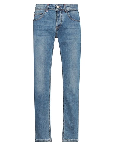 MANUEL RITZ Denim trousers Blue 98% Cotton, 2% Elastane