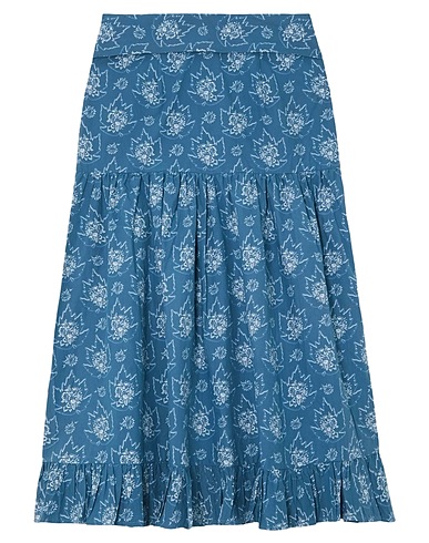 BATSHEVA Maxi Skirts Slate blue 100% Cotton