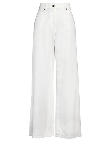 SEMICOUTURE Denim trousers White 100% Cotton