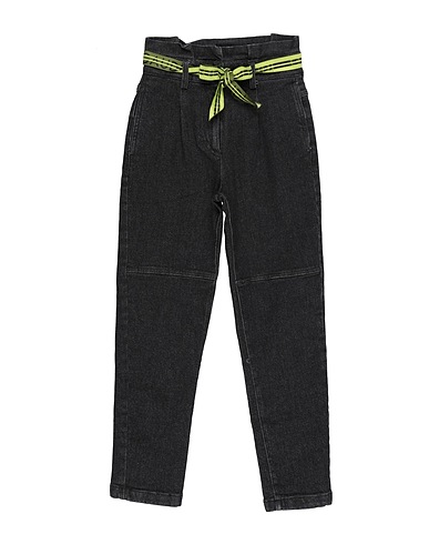 GAUDÌ Denim trousers Black 98% Cotton, 2% Elastane