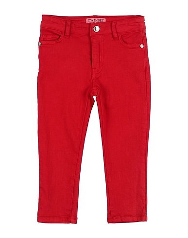 TWINSET Denim trousers Red 98% Cotton, 2% Elastane