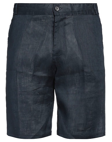 FRANZESE COLLECTION Shorts & Bermuda Midnight blue 100% Linen