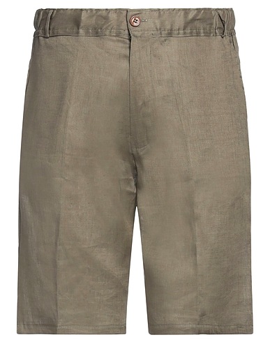 FRANZESE COLLECTION Shorts & Bermuda Military green 100% Linen
