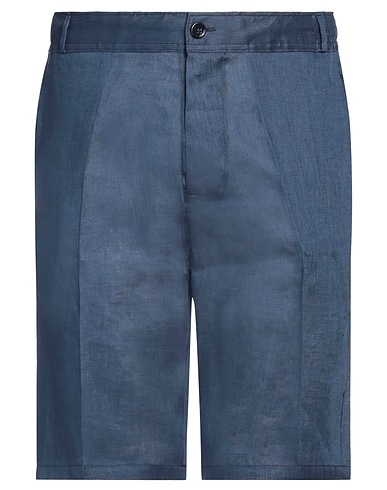 FRANZESE COLLECTION Shorts & Bermuda Navy blue 100% Linen