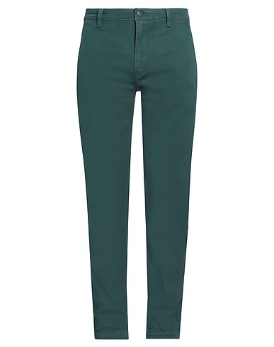 LEVI'S Casual trouser Dark green 98% Cotton, 2% Elastane
