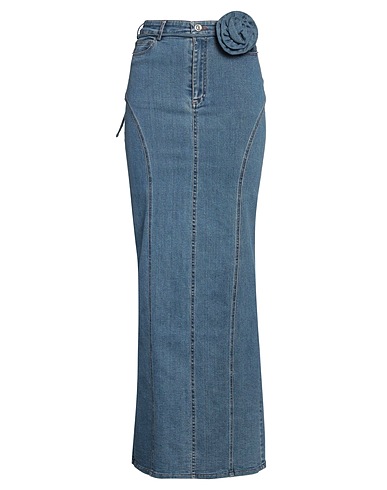 ROTATE BIRGER CHRISTENSEN Denim skirt Blue 80% Organic cotton, 18% Polyester, 2% Elastane