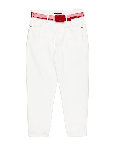 J'AIME’ Denim trousers White 100% Cotton