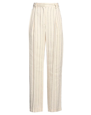 LOULOU STUDIO Casual trouser Beige 55% Viscose, 43% Linen, 1% Polyamide, 1% Cotton