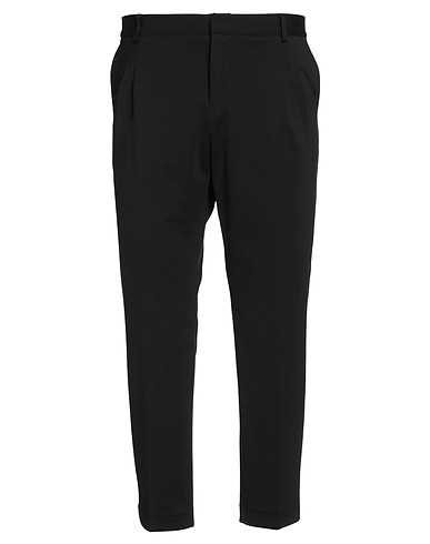 GREY DANIELE ALESSANDRINI Casual pants Black 52% Cotton, 42% Polyamide, 6% Elastane