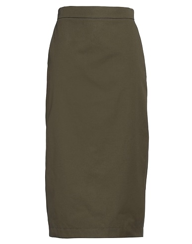 MAX MARA Midi skirt SFILATA Military green 100% Cotton