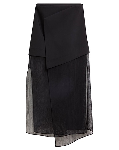 GAUCHERE Midi skirt Black 100% Wool, Viscose, Cotton