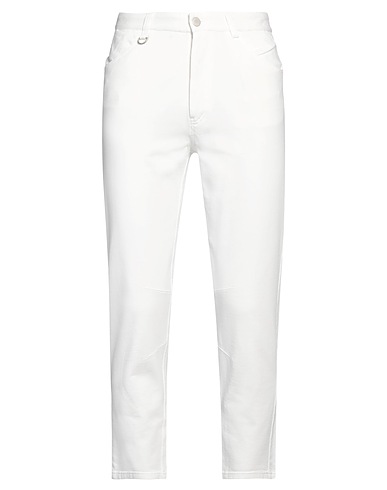 PAOLO PECORA Casual trouser White 100% Cotton, Elastane