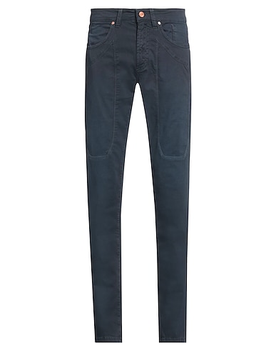 JECKERSON Casual trouser Midnight blue 97% Cotton, 3% Elastane, Polyester, Polyurethane