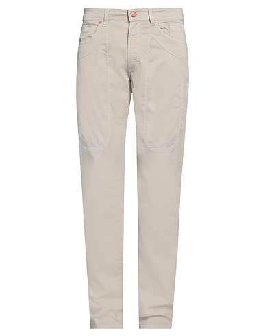 JECKERSON Casual trouser Light grey 97% Cotton, 3% Elastane, Polyester, Polyurethane