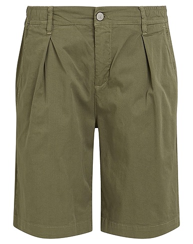 JECKERSON Shorts & Bermuda Military green 98% Cotton, 2% Elastane