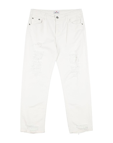 STONE UP Casual trouser White 100% Cotton, Polyester