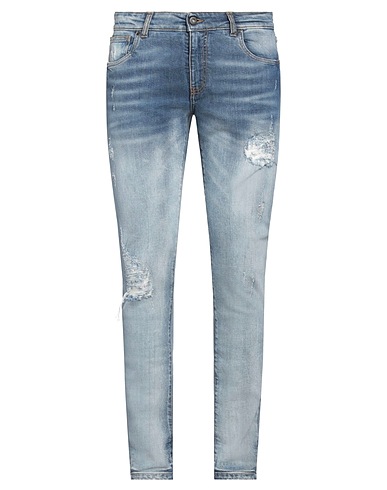 SALVATORE SANTORO Denim trousers Blue 98% Cotton, 2% Elastane