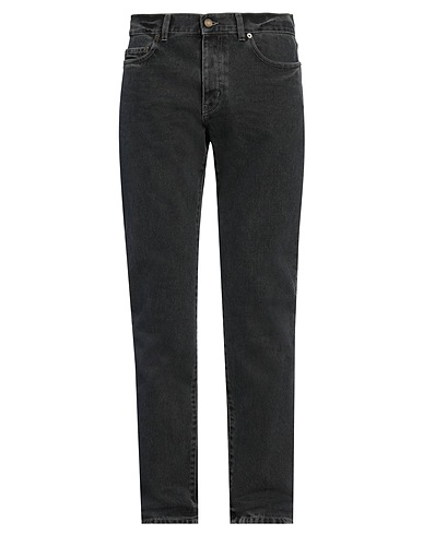 SAINT LAURENT Denim pants Black 100% Cotton, Calfskin