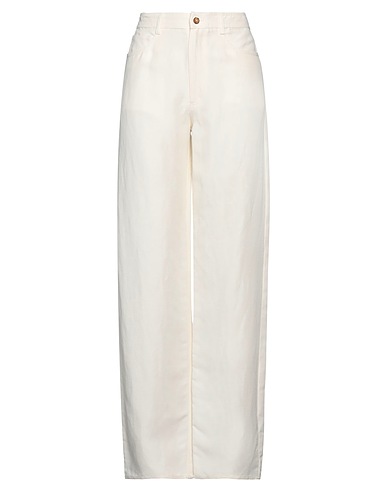 LOULOU STUDIO Pantalone Avorio 53% Viscosa, 47% Lino