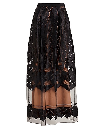 ALBERTA FERRETTI Maxi Skirts Black 100% Polyester, Polyamide