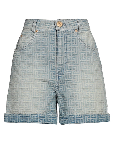 BALMAIN Denim shorts Blue 100% Cotton