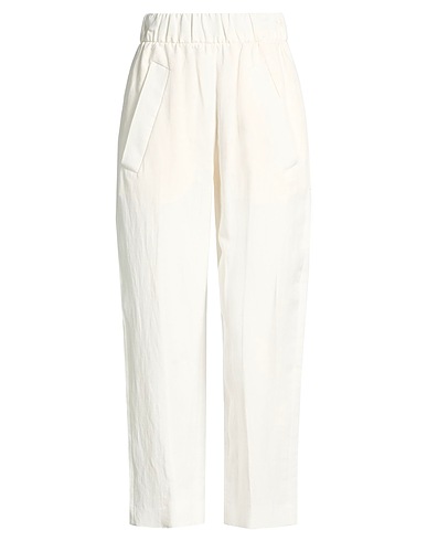 TELA Casual trouser White 68% Viscose, 32% Linen