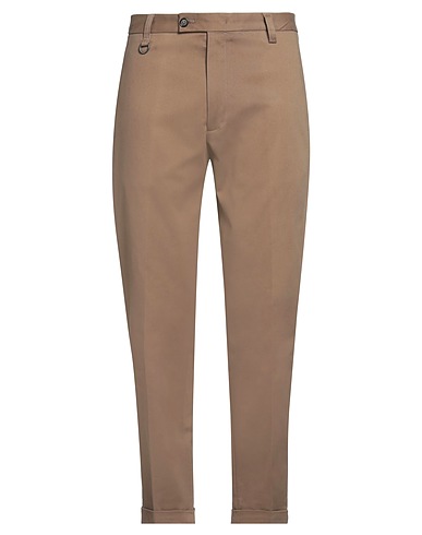 PAOLO PECORA Casual pants Military green 98% Cotton, 2% Elastane