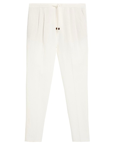 BRUNELLO CUCINELLI Casual trouser White 100% Linen