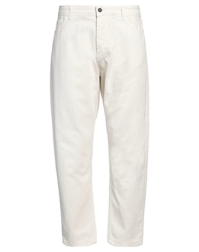 STILOSOPHY Denim trousers Ivory 100% Cotton