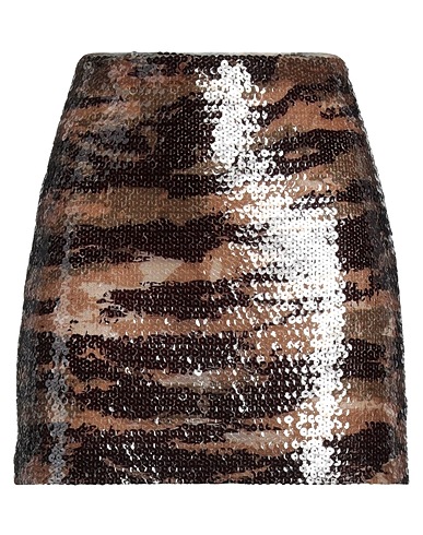DION LEE Mini skirt Dark brown 100% Recycled polyester, Plastic
