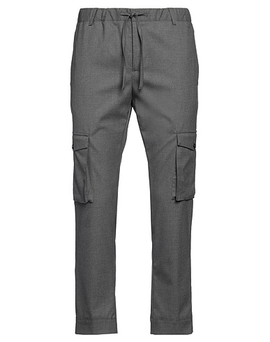 GREY DANIELE ALESSANDRINI Casual trouser Lead 64% Polyester, 34% Viscose, 2% Elastane